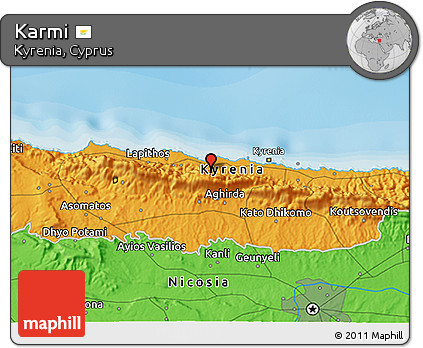 Political 3D Map of Karmi