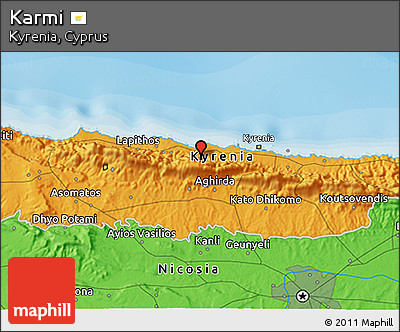 Political 3D Map of Karmi