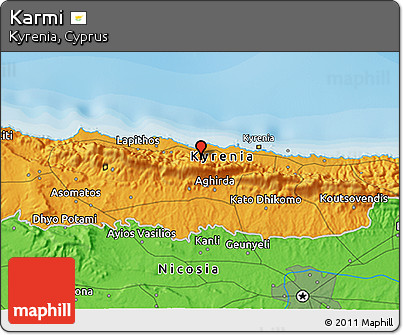 Political 3D Map of Karmi