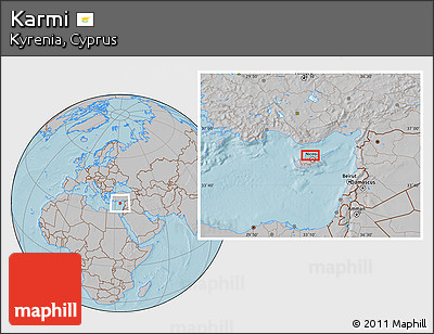Gray Location Map of Karmi, hill shading