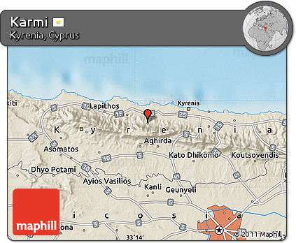 Shaded Relief Map of Karmi