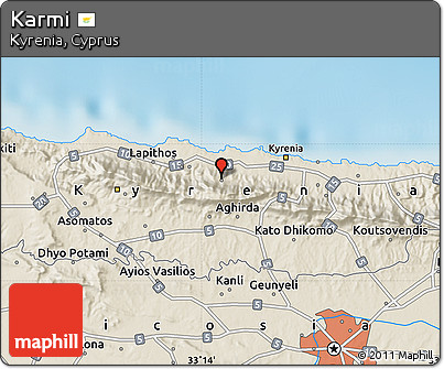 Shaded Relief Map of Karmi