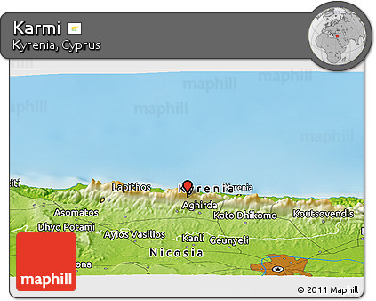 Physical Panoramic Map of Karmi