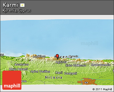 Physical Panoramic Map of Karmi