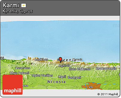 Physical Panoramic Map of Karmi