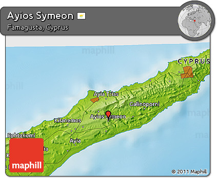 Physical 3D Map of Ayios Symeon