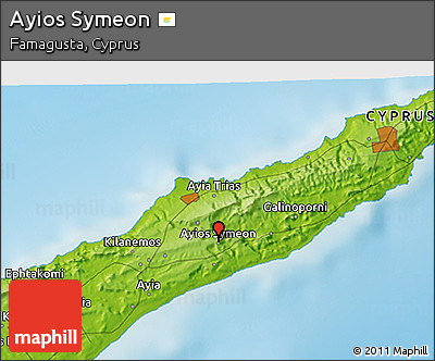 Physical 3D Map of Ayios Symeon