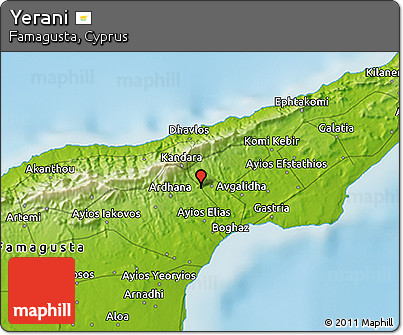 Physical 3D Map of Yerani