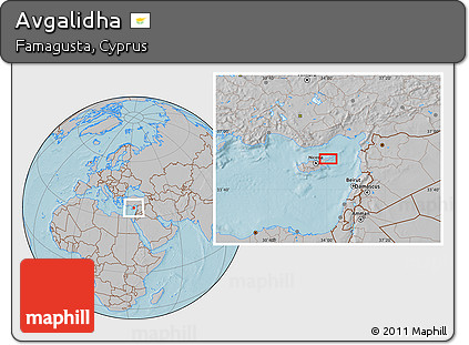 Gray Location Map of Avgalidha, hill shading