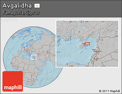 Gray Location Map of Avgalidha, hill shading