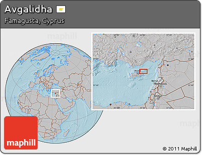 Gray Location Map of Avgalidha, hill shading