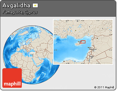 Shaded Relief Location Map of Avgalidha