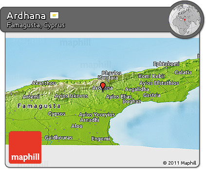 Physical Panoramic Map of Ardhana