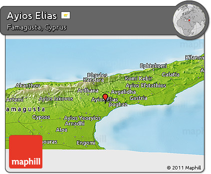 Physical Panoramic Map of Ayios Elias