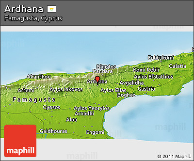 Physical Panoramic Map of Ardhana