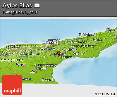 Physical Panoramic Map of Ayios Elias