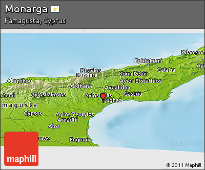 Physical Panoramic Map of Monarga