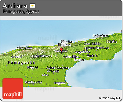 Physical Panoramic Map of Ardhana