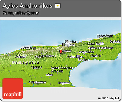 Physical Panoramic Map of Ayios Andronikos