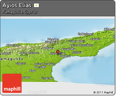 Physical Panoramic Map of Ayios Elias