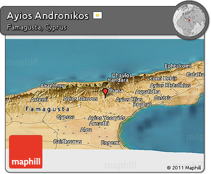 Satellite Panoramic Map of Ayios Andronikos