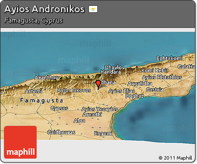 Satellite Panoramic Map of Ayios Andronikos