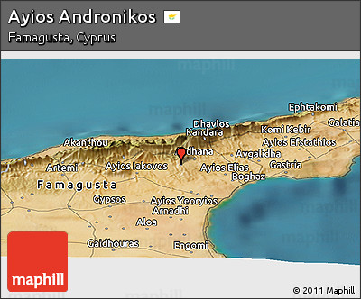 Satellite Panoramic Map of Ayios Andronikos