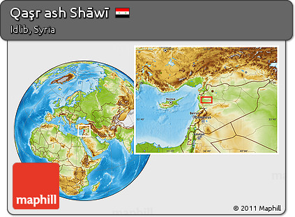 Physical Location Map of Qaşr Ash Shāwī