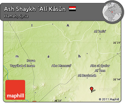 Physical Map of Ash Shaykh `Alī Kāsūn