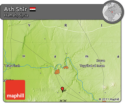Physical Map of Ash Shīr