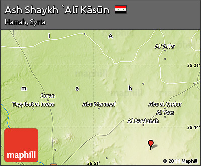 Physical Map of Ash Shaykh `Alī Kāsūn
