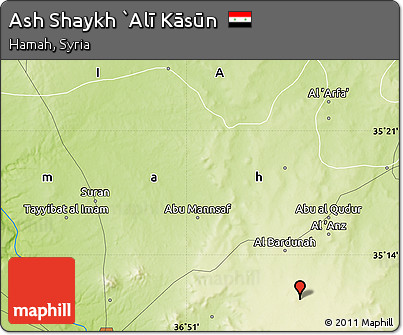 Physical Map of Ash Shaykh `Alī Kāsūn
