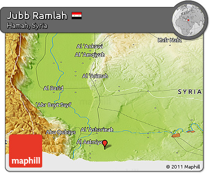 Physical Panoramic Map of Jubb Ramlah