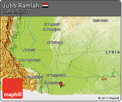 Physical Panoramic Map of Jubb Ramlah