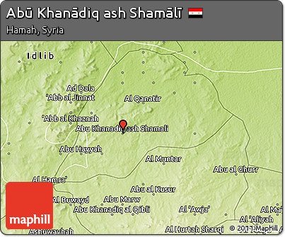Physical 3D Map of Abū Khanādiq Ash Shamālī