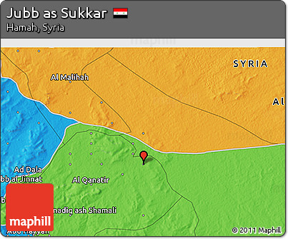 Political 3D Map of Jubb As Sukkar