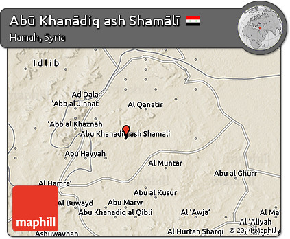 Shaded Relief 3D Map of Abū Khanādiq Ash Shamālī