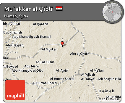 Shaded Relief 3D Map of Mu`akkar Al Qiblī