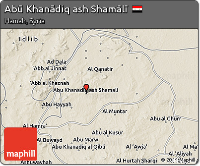 Shaded Relief 3D Map of Abū Khanādiq Ash Shamālī