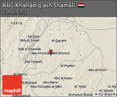 Shaded Relief 3D Map of Abū Khanādiq Ash Shamālī