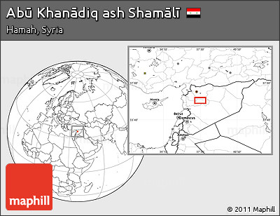 Blank Location Map of Abū Khanādiq Ash Shamālī