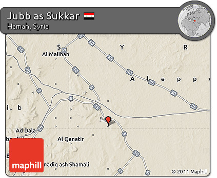 Shaded Relief Map of Jubb As Sukkar