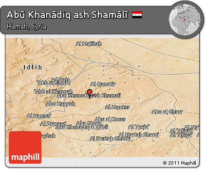 Satellite Panoramic Map of Abū Khanādiq Ash Shamālī