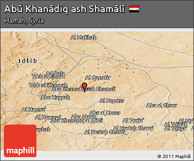 Satellite Panoramic Map of Abū Khanādiq Ash Shamālī