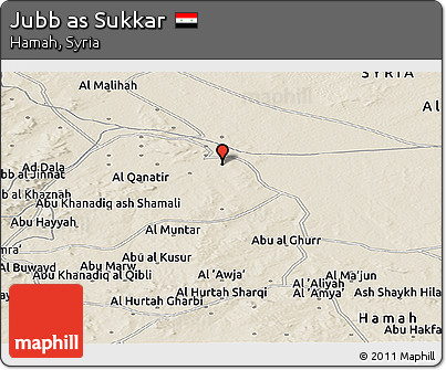Shaded Relief Panoramic Map of Jubb As Sukkar