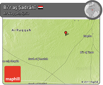 Physical 3D Map of Bi'r Aş Şadrānī