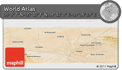 Satellite Panoramic Map of the Area around 35° 24' 37" N, 39° 10' 29" E