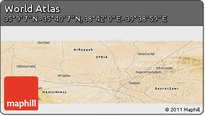 Satellite Panoramic Map of the Area around 35° 24' 37" N, 39° 10' 29" E
