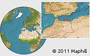 Satellite Location Map of Melilla