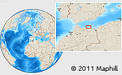 Shaded Relief Location Map of Melilla